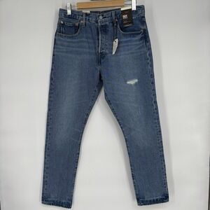 Levis‎ Mens 501S Skinny Jeans 31 X 30 Medium Wash Button Fly Classic Distressed